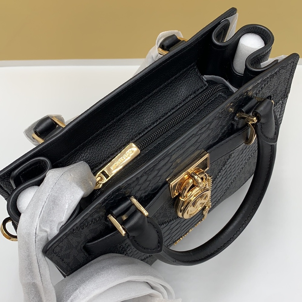 Michael Kors Hamilton Small Satchel Shoulder Crossbody Bag Black Multi N… - Picture 10 of 15